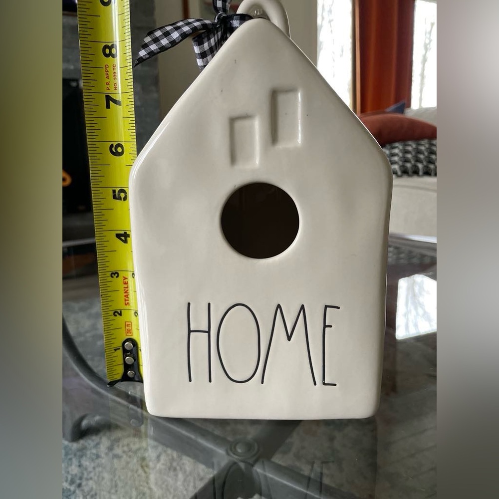 White Ceramic Bird House by Rae Dunn